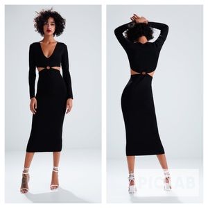 Zara | Dresses | Zara Black Long Knit 